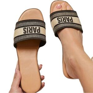 Paris woven women slides